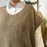 Pull femme col V maille douce « Tendance » - taupe - taille-unique-grande-taille