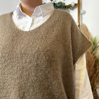 Z115- Pull Mohair (Tu) 🇮🇹 - taupe - taille-unique-grande-taille