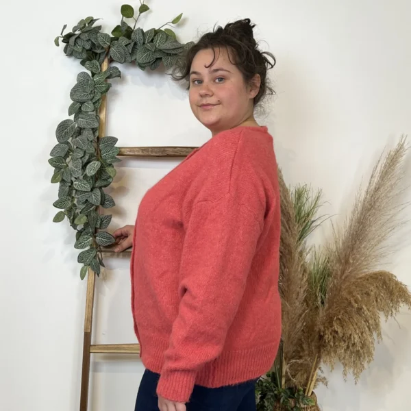 K583- Gilet Classique "Maëlle" (Gt) - corail - 46