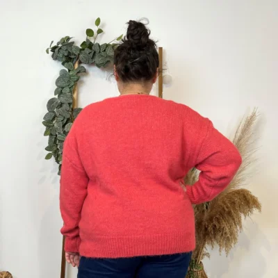 K583- Gilet Classique "Maëlle" (Gt) - corail - 46