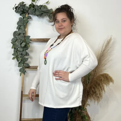 Z553.- Top Oversize uni (Gt) - blanc - taille-unique-grande-taille