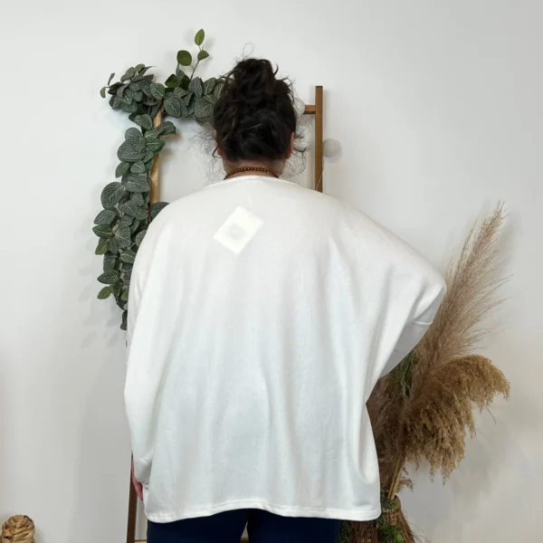 Z553.- Top Oversize uni (Gt) - blanc - taille-unique-grande-taille