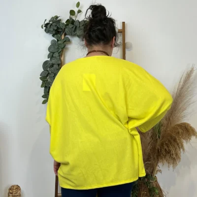Z553.- Top Oversize uni (Gt) - jaune - taille-unique-grande-taille