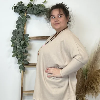 Z553.- Top Oversize uni (Gt) - beige - taille-unique-grande-taille