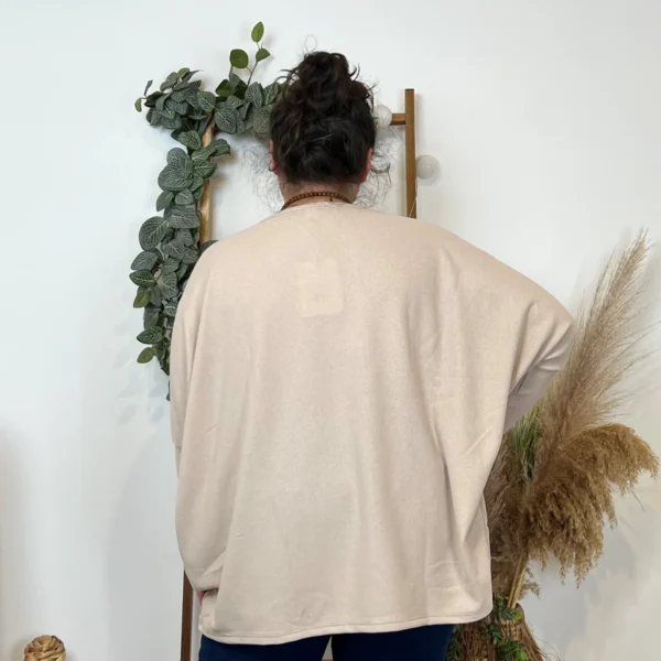 Z553.- Top Oversize uni (Gt) - beige - taille-unique-grande-taille