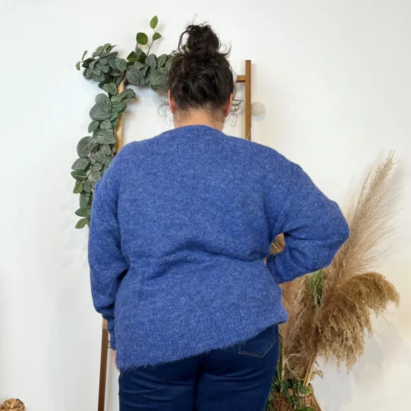 K583- Gilet Classique "Maëlle" (Gt) - bleu-jeans - taille-unique-grande-taille