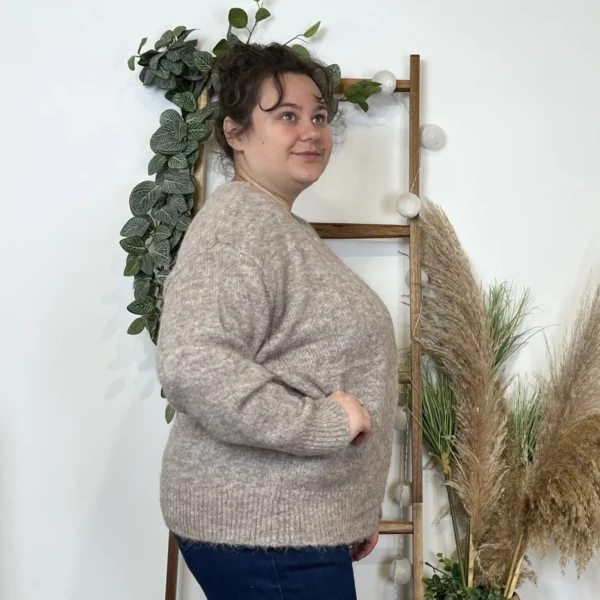 K583- Gilet Classique "Maëlle" (Gt) - taupe - taille-unique-grande-taille