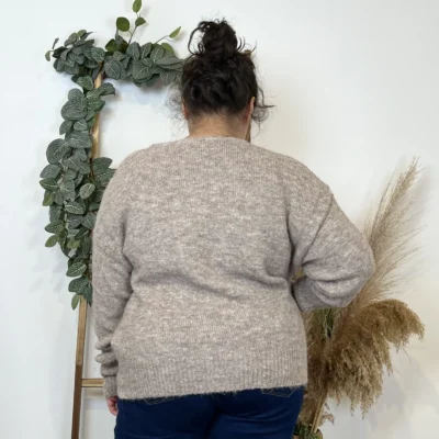 K583- Gilet Classique "Maëlle" (Gt) - taupe - taille-unique-grande-taille