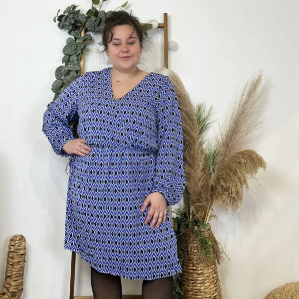 K591- Robe Akoz Losanges (T42-T48) - bleu-royal - 48