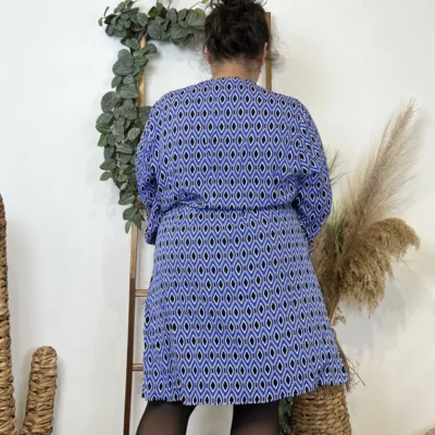 K591- Robe Akoz Losanges (T42-T48) - bleu-royal - 48
