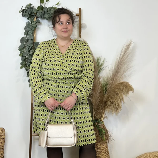 K591- Robe Akoz Losanges (T42-T48) - vert-anis - 48