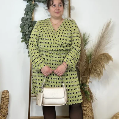 K591- Robe Akoz Losanges (T42-T48) - vert-anis - 48