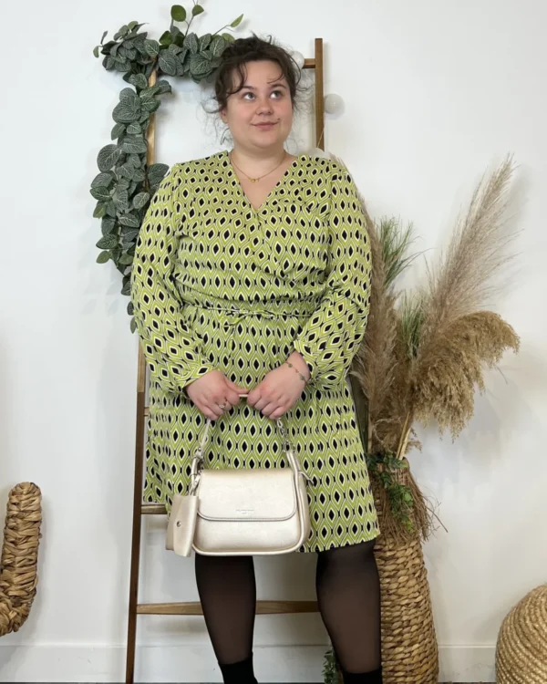 K591- Robe Akoz Losanges (T42-T48) - vert-anis - 48