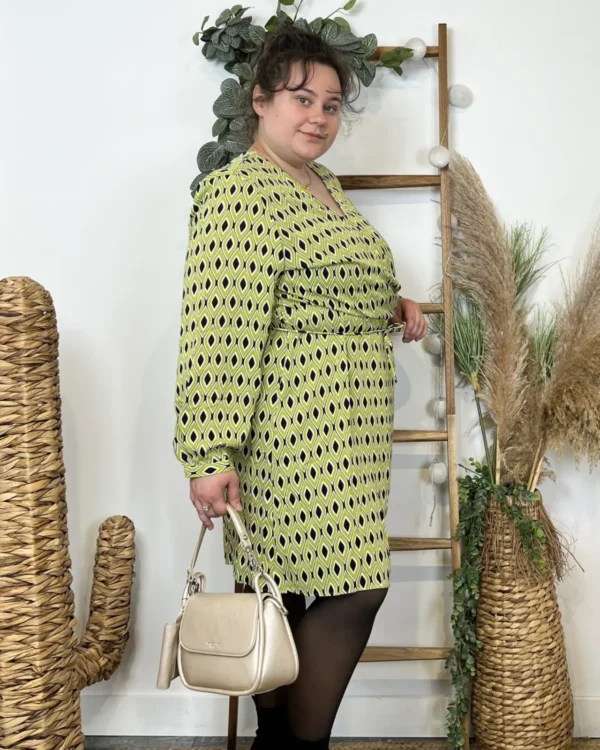 K591- Robe Akoz Losanges (T42-T48) - vert-anis - 48