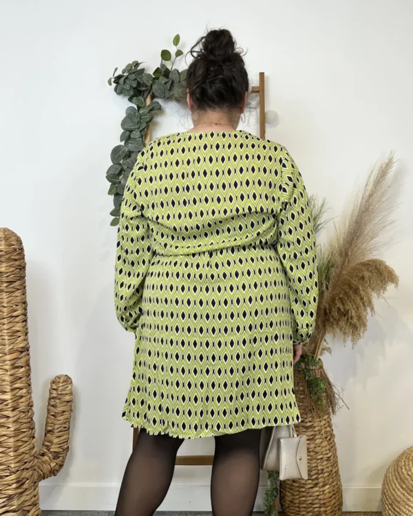 K591- Robe Akoz Losanges (T42-T48) - vert-anis - 48