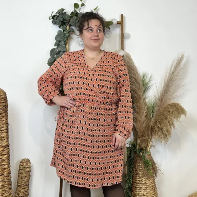 K591- Robe Akoz Losanges (T42-T48) - orange - 48