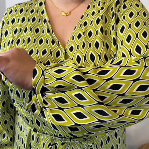 K591- Robe Akoz Losanges (T42-T48) - vert-anis - 48