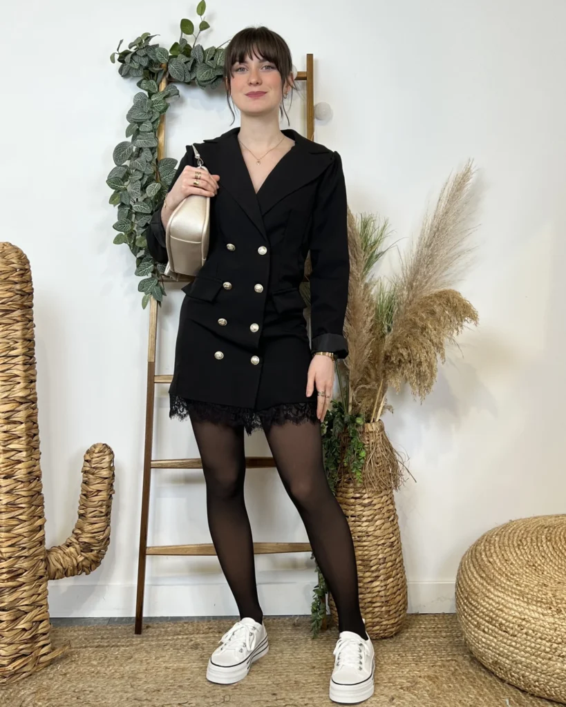 K525- Mini Robe-Blazer "Jolifly" - noir - 44