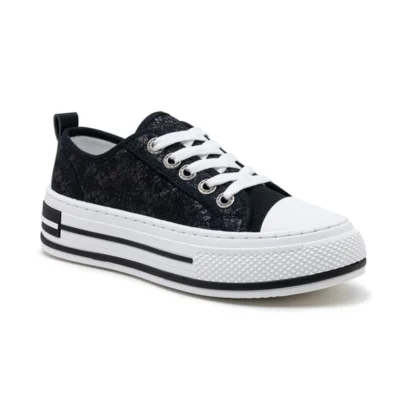 R428- Plateformes Dentelle (T36-T41) - noir - 41