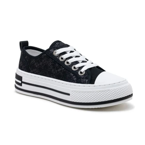 R428- Plateformes Dentelle (T36-T41) - noir - 41