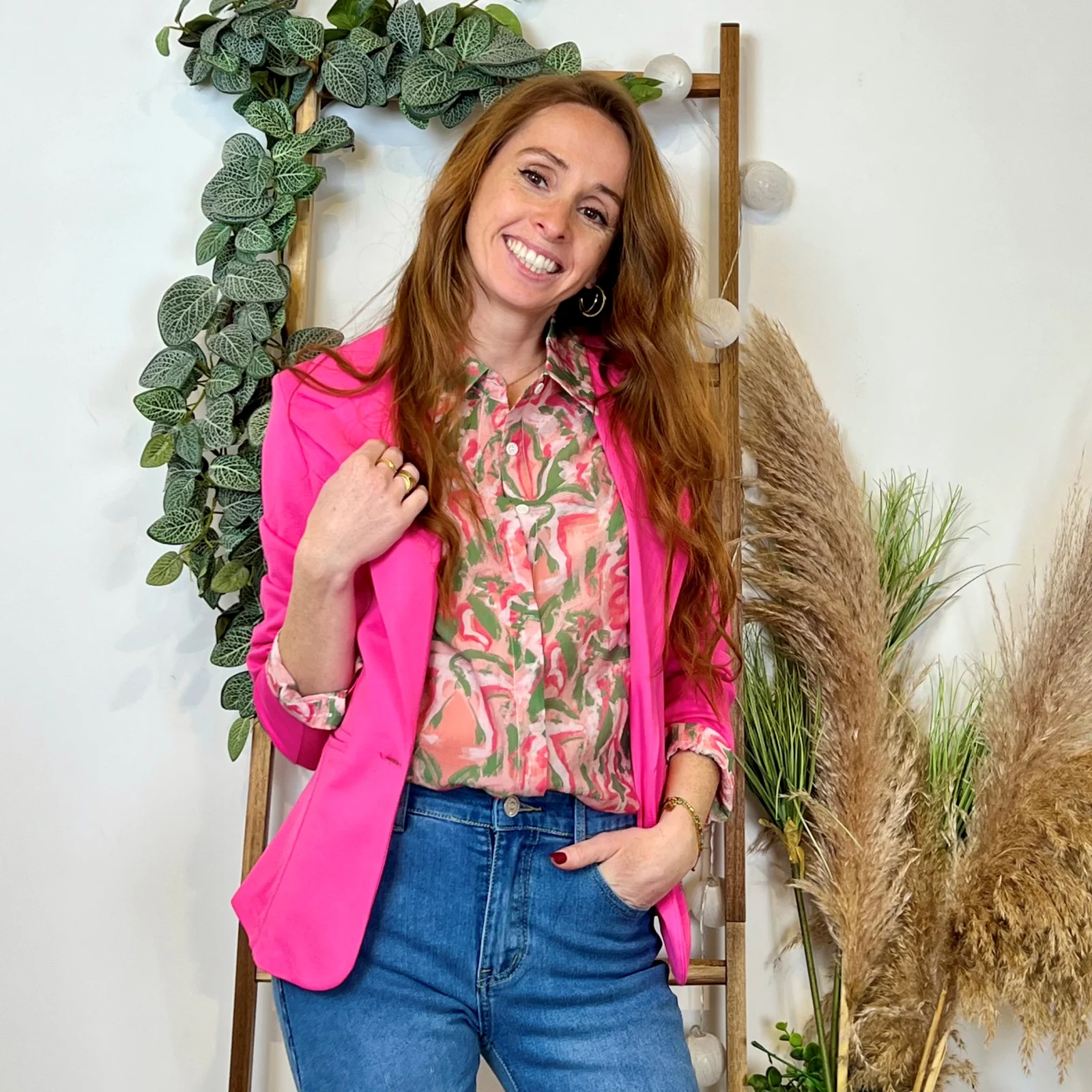 K536- Blazer uni "Jolifly" (T36-T44) - fuchsia - 44