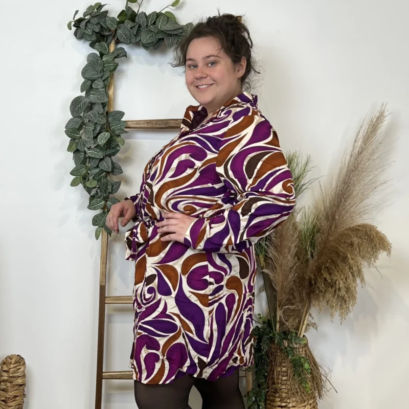 K554- Robe "Akoz" (T42-T48). - multicolore-violet - 50
