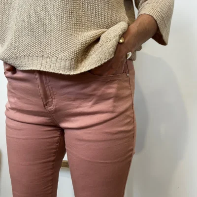P089- Jean 7/8ème Voggo (T36-T44) - rose-poudre - 44