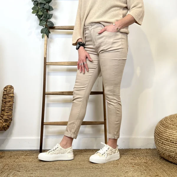 P092- Jean 7/8ème Voggo (T36-T44) - beige - 44