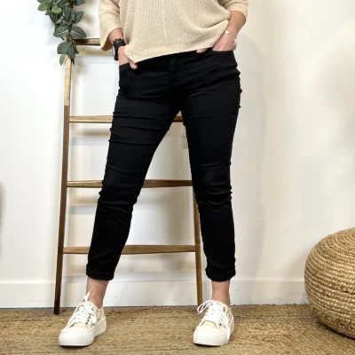 M973- Jean 7/8ème Voggo (T36-T44) - noir - 44