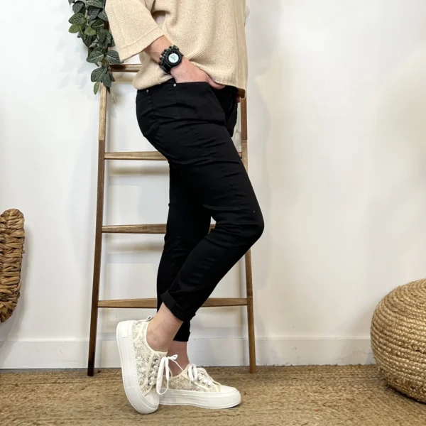 M973- Jean 7/8ème Voggo (T36-T44) - noir - 44