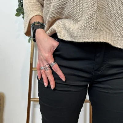 M973- Jean 7/8ème Voggo (T36-T44) - noir - 44