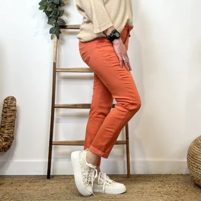 P095- Jean 7/8ème Voggo (T36-T44) - corail - 44