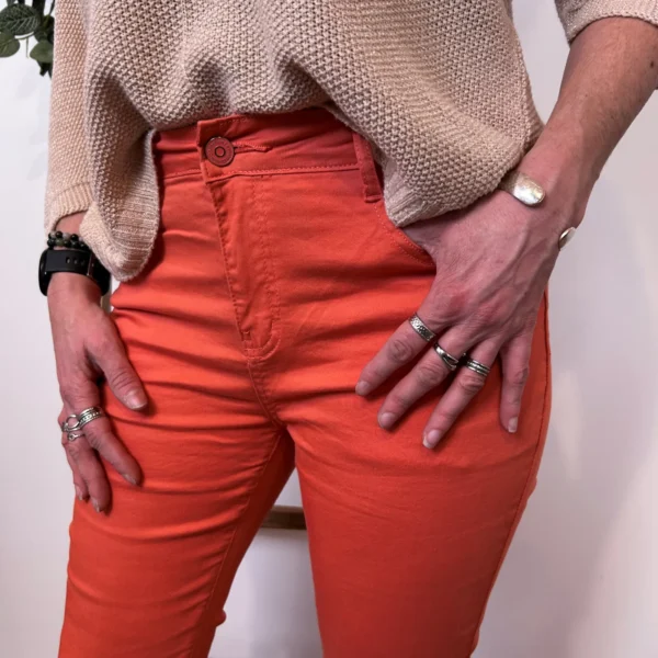 P095- Jean 7/8ème Voggo (T36-T44) - corail - 44