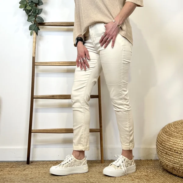 P102- Jean 7/8ème Voggo (T36-T44) - ecru - 44