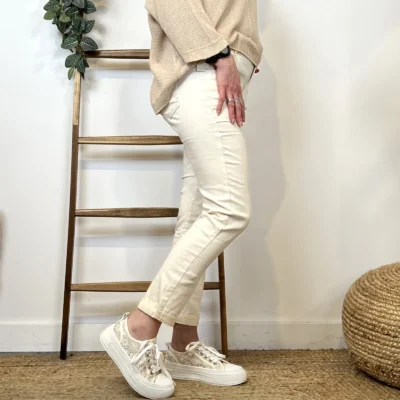 P102- Jean 7/8ème Voggo (T36-T44) - ecru - 44