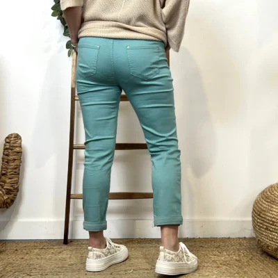 P091- Jean 7/8ème Voggo (T36-T44) - vert-celadon - 44