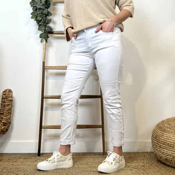 P087- Jean 7/8ème Voggo (T36-T44) - blanc - 44