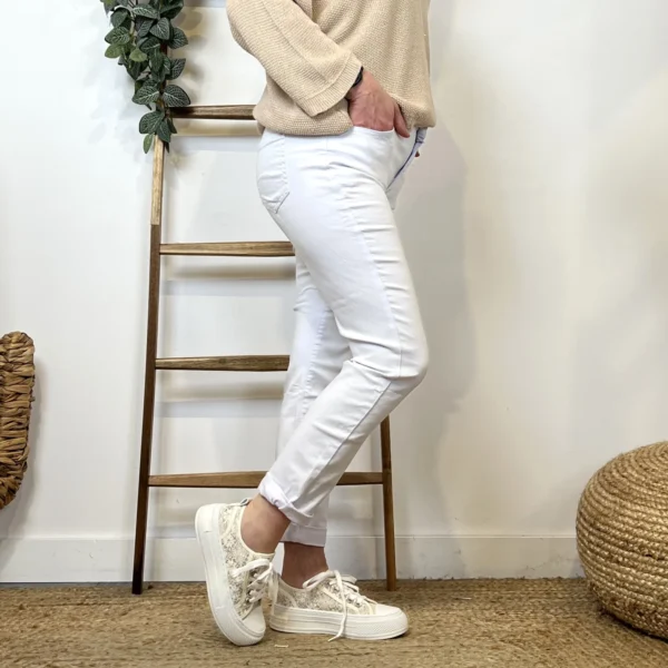 P087- Jean 7/8ème Voggo (T36-T44) - blanc - 44