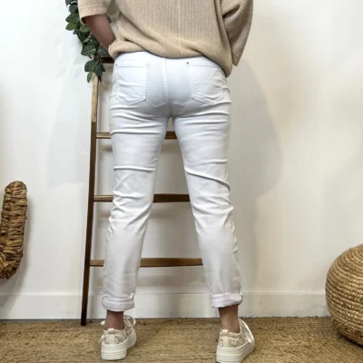 P087- Jean 7/8ème Voggo (T36-T44) - blanc - 44