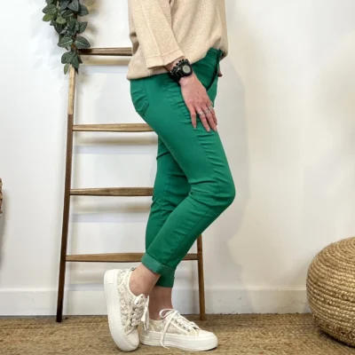 P103- Jean 7/8ème Voggo (T36-T44) - vert-emeraude - 44