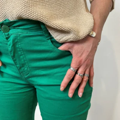 P103- Jean 7/8ème Voggo (T36-T44) - vert-emeraude - 44