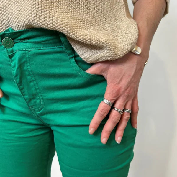 P103- Jean 7/8ème Voggo (T36-T44) - vert-emeraude - 44