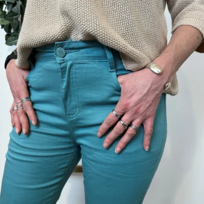 P099- Jean 7/8ème Voggo (T36-T44) - vert-celadon - 44