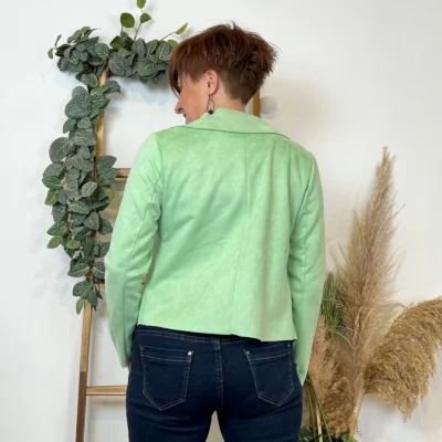 L549- Veste suédine à poches (Tu) 🇮🇹 - vert-pale - taille-unique
