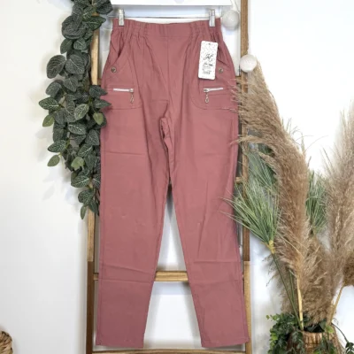 T545- Pantalon Confort JST (T38-T52) - rose-poudre - 58