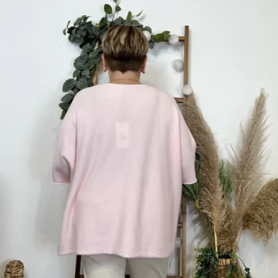 Z125 - Pull loose Crop-Top (GT) - rose-pale - taille-unique-grande-taille