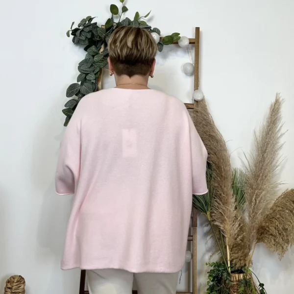 Z125 - Pull loose Crop-Top (GT) - rose-pale - taille-unique-grande-taille