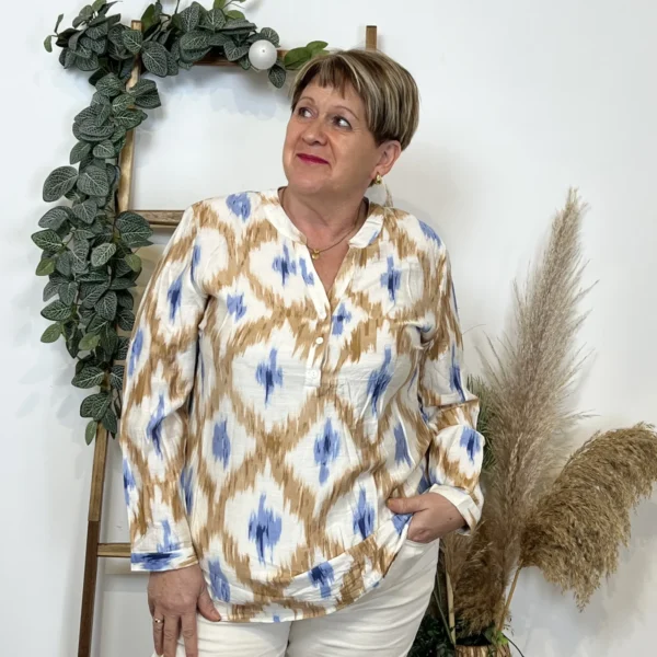 Z789- Blouse Christy Losanges (T44-T52) - camel - 52