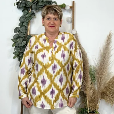 Z789- Blouse Christy Losanges (T44-T52) - moutarde - 52