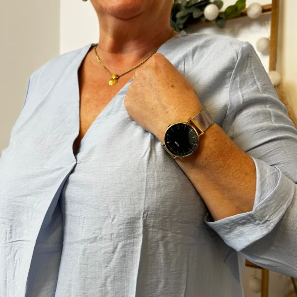 Z774- Blouse unie Christy (T44-T52) - bleu-ciel - 52